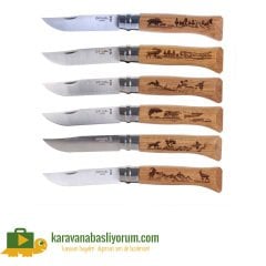 Opinel Inox No 8 Animalia Desenli 6'lı Paslanmaz Çelik Çakı Seti