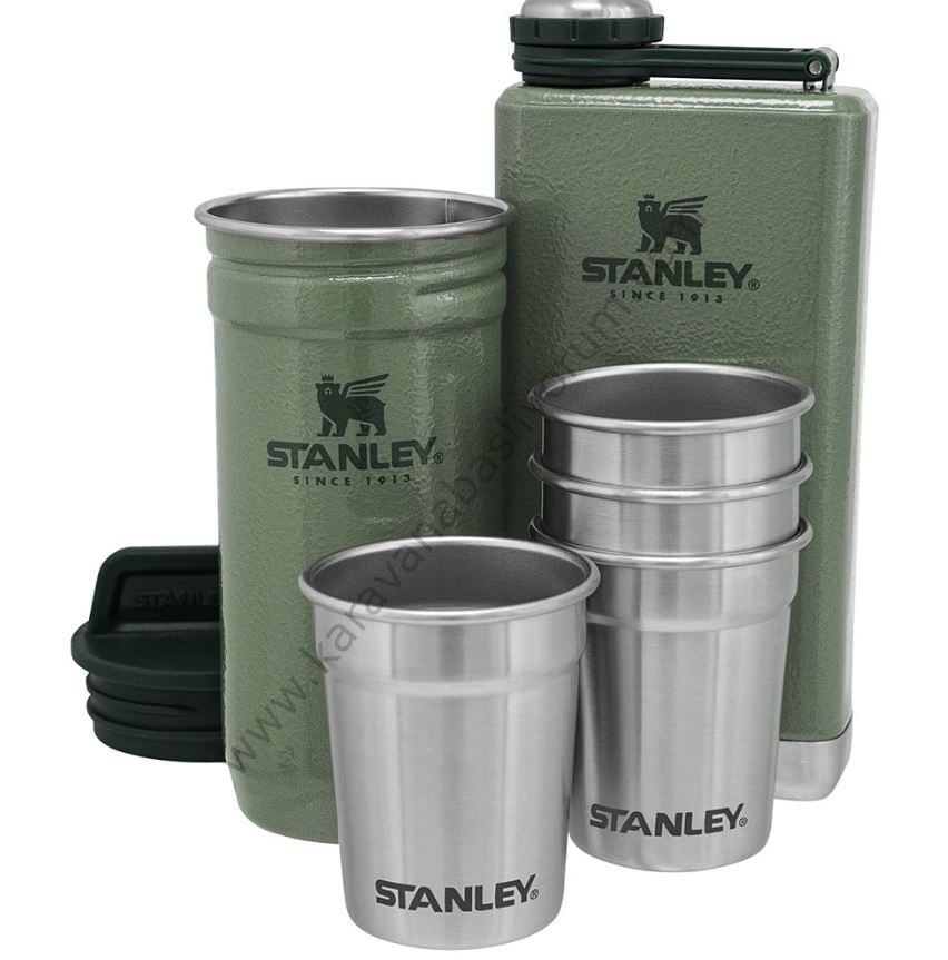 Stanley Adventure Shot Set + Flask (Hediye Seti) - Yeşil