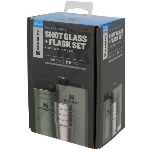 Stanley Adventure Shot Set + Flask (Hediye Seti) - Yeşil