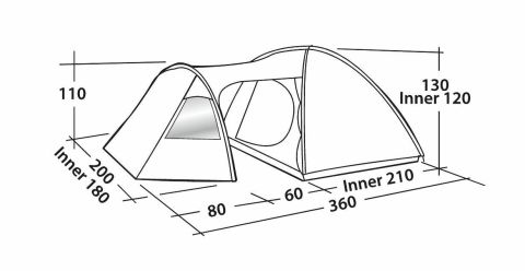 Easy Camp Eclipse 300 Rustic Green Blackroom 6M² & 3 Kişilik Yüksek Aile Çadırı