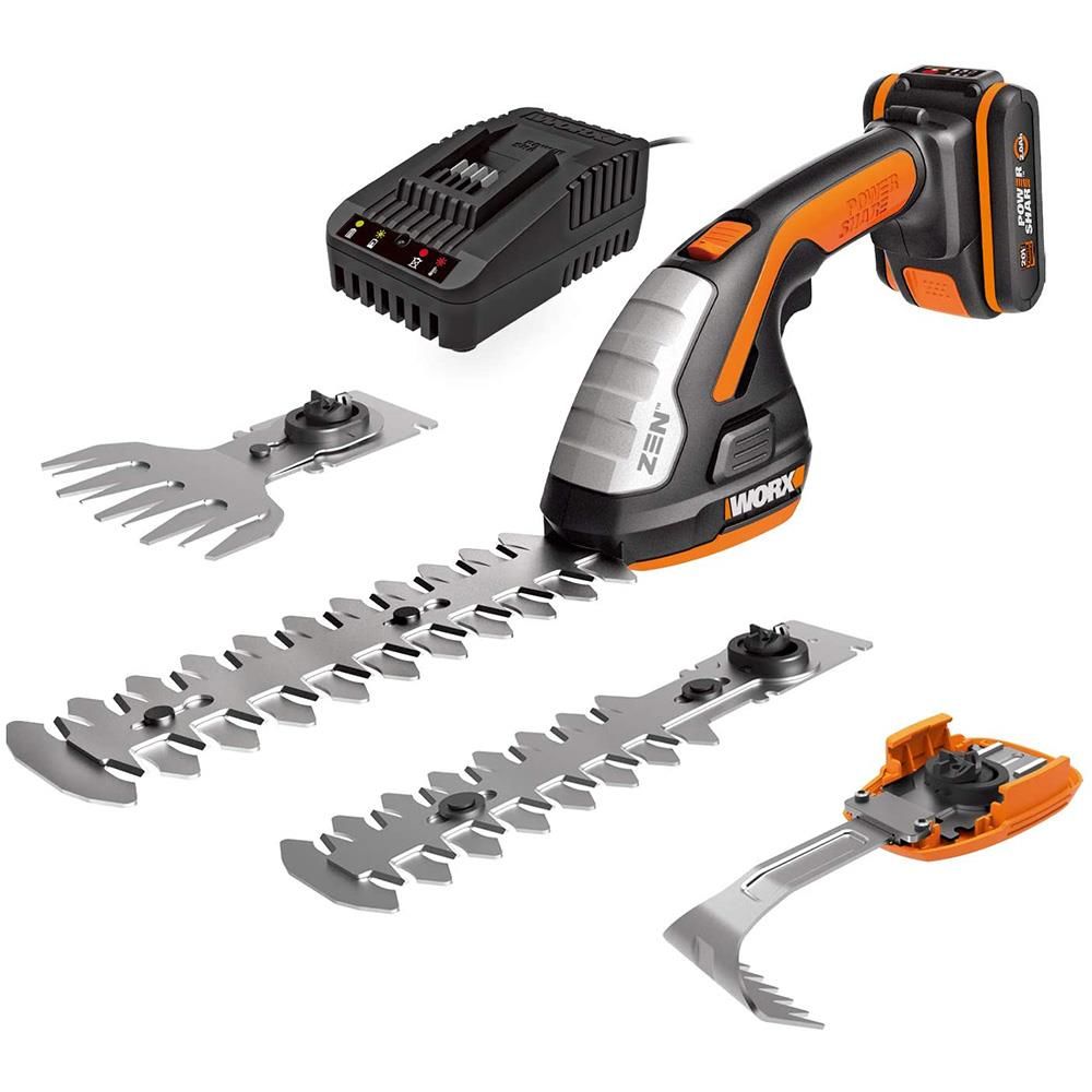 WORX WG801E.5 20Volt 2.0Ah. Li-ion Şarjlı Profesyonel Avuç İçi Çim Kesme, Çit Budama/Çapalama