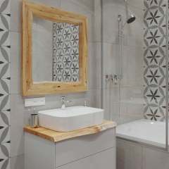 Masif Doğal Kenarlı Rustik Banyo Tezgahı