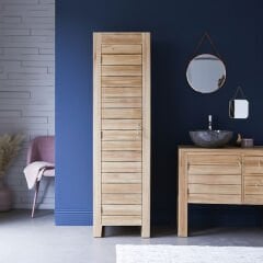 Doğal Ahşap Banyo Dolabı Masif Ahşap Banyo Organizer