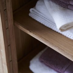 Doğal Ahşap Banyo Dolabı Masif Ahşap Banyo Organizer