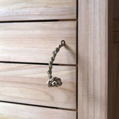 Doğal Ahşap Banyo Dolabı Masif Ahşap Banyo Organizer
