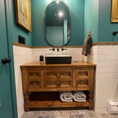 Ahşap Banyo Dolap Çekmeceli Masif Ahşap Banyo Organizer Doğal