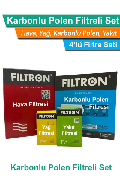 VW Polo 1.2 TDI Dizel Mann Filtron Filtre Bakım Seti 2010-2014 Hava+Yağ+Yakıt+Karbonlu Polen