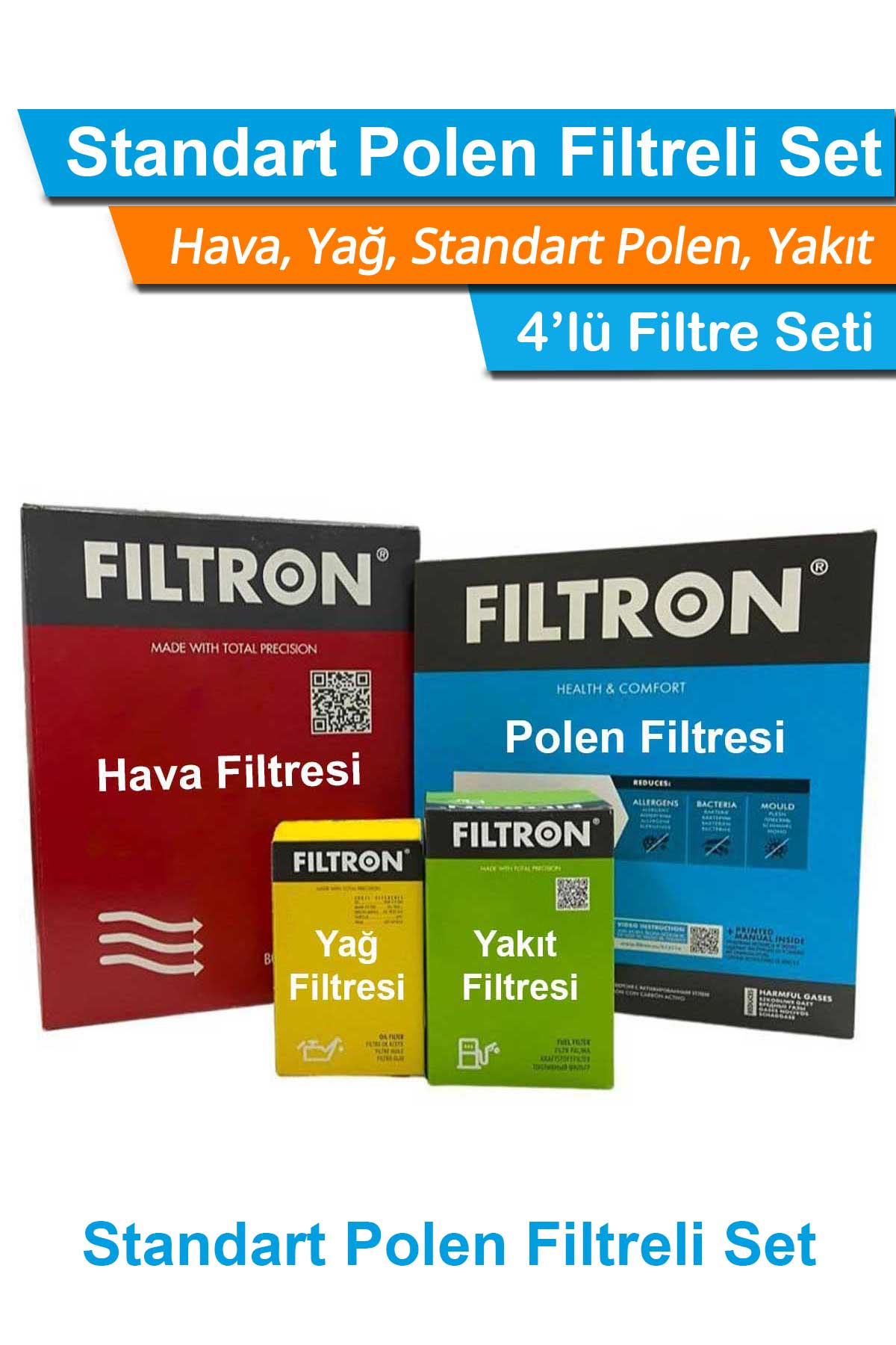 Citroen C1 1.4 HDI Dizel Filtron Filtre Bakım Seti 2007-2010 Hava+Yağ+Yakıt+Standart Polen