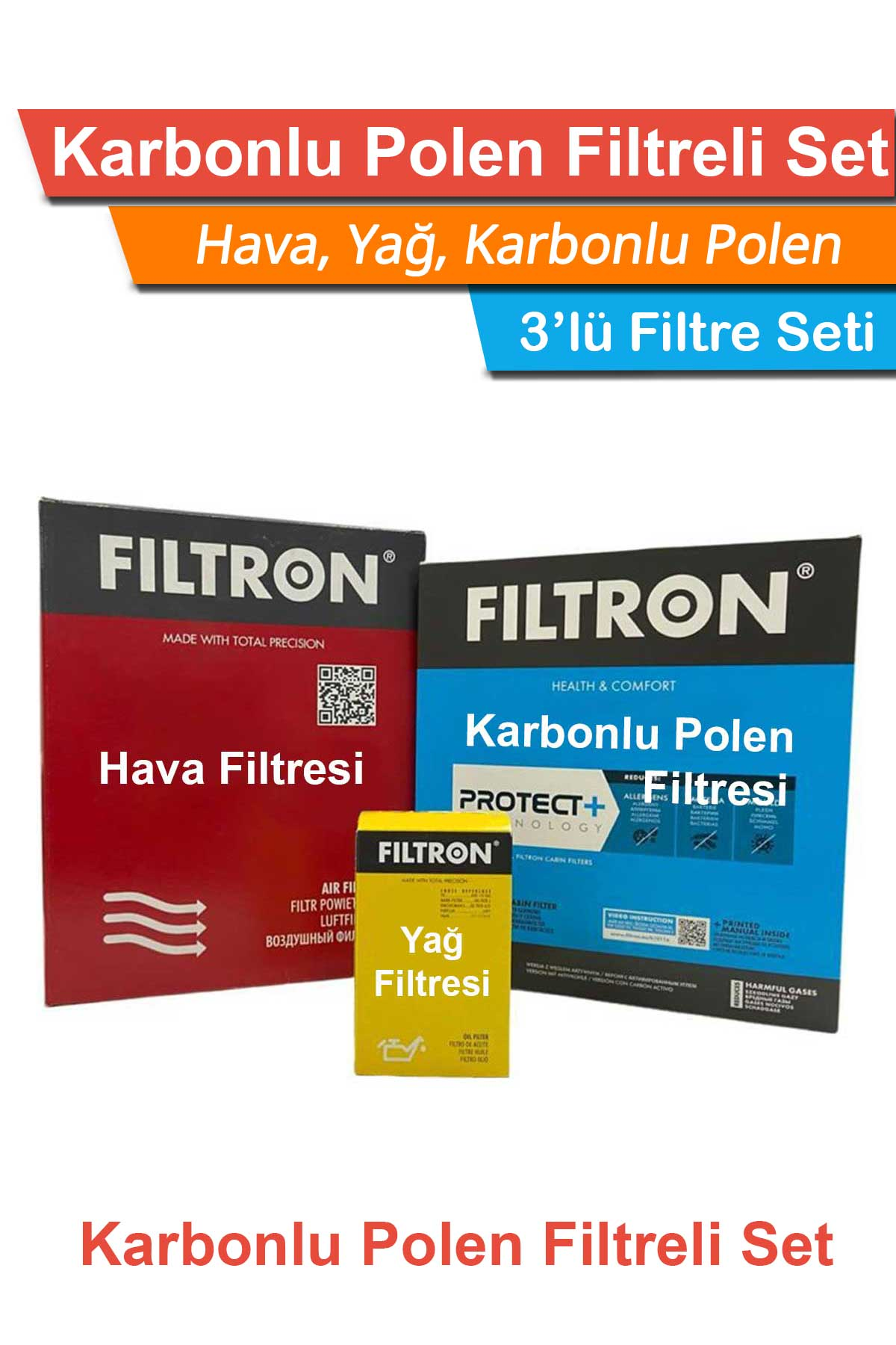 Citroen C2 1.6 Benzinli Filtron Filtre Bakım Seti 2003-2008 Hava+Yağ+Karbonlu Polen