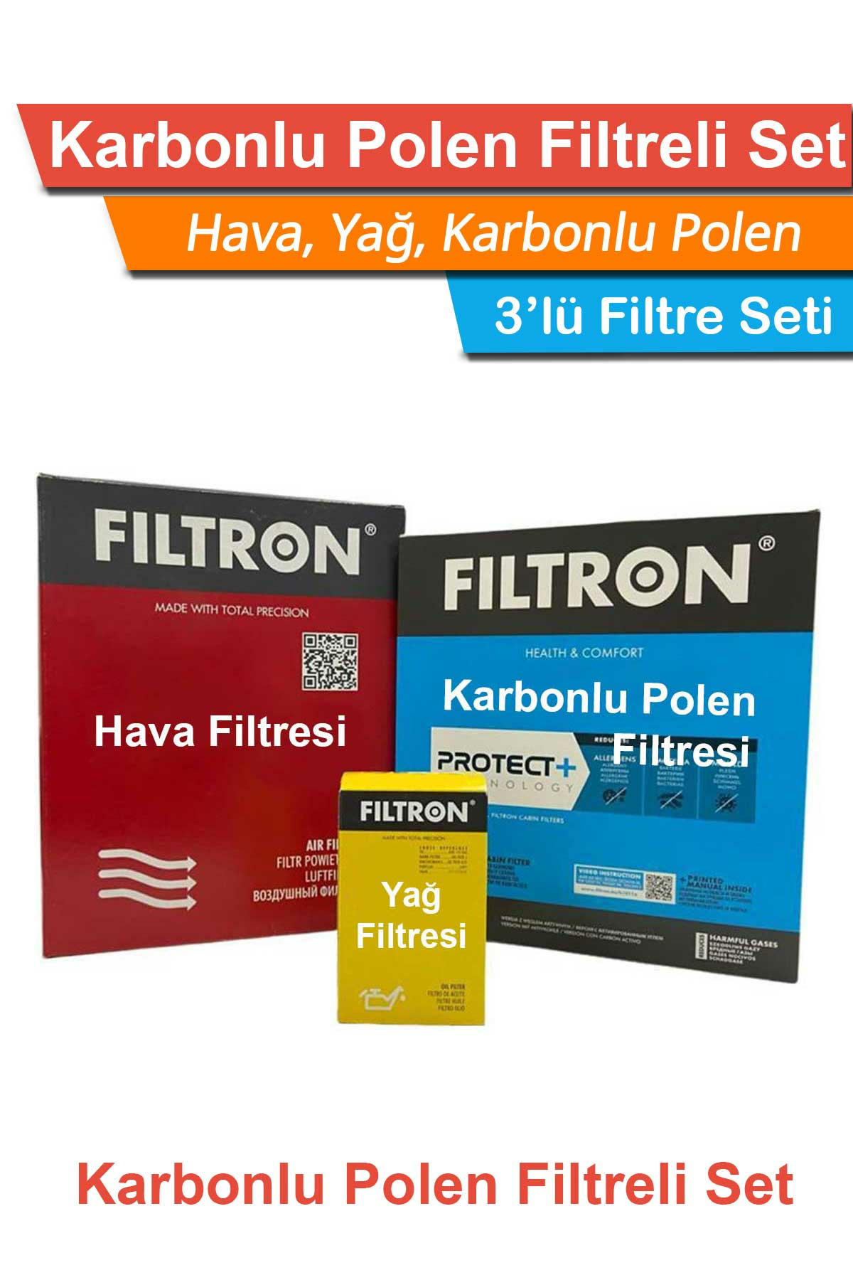 Citroen C3 1.6 Benzinli Filtron Filtre Bakım Seti 2003-2009 Hava+Yağ+Karbonlu Polen