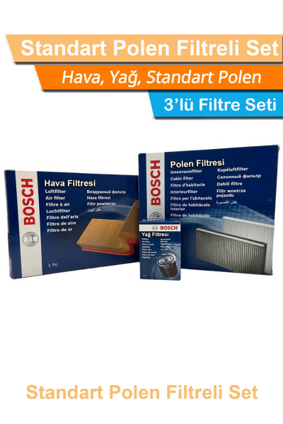 Volvo S40 1.6 D Dizel Bosch Filtre Bakım Seti 2008-2010 Hava+Yağ+Standart-Polen