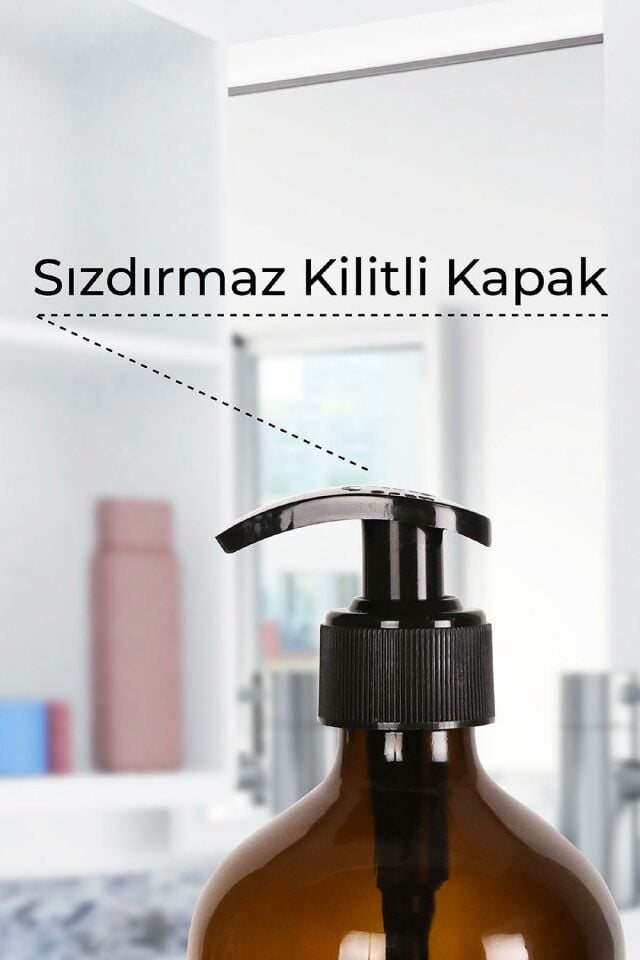 Soft 3'lü Amber Cam Sıvı Sabun Bulaşık Deterjanı, Mutfak Temizleyici Şişesi Sabunluk 500ml