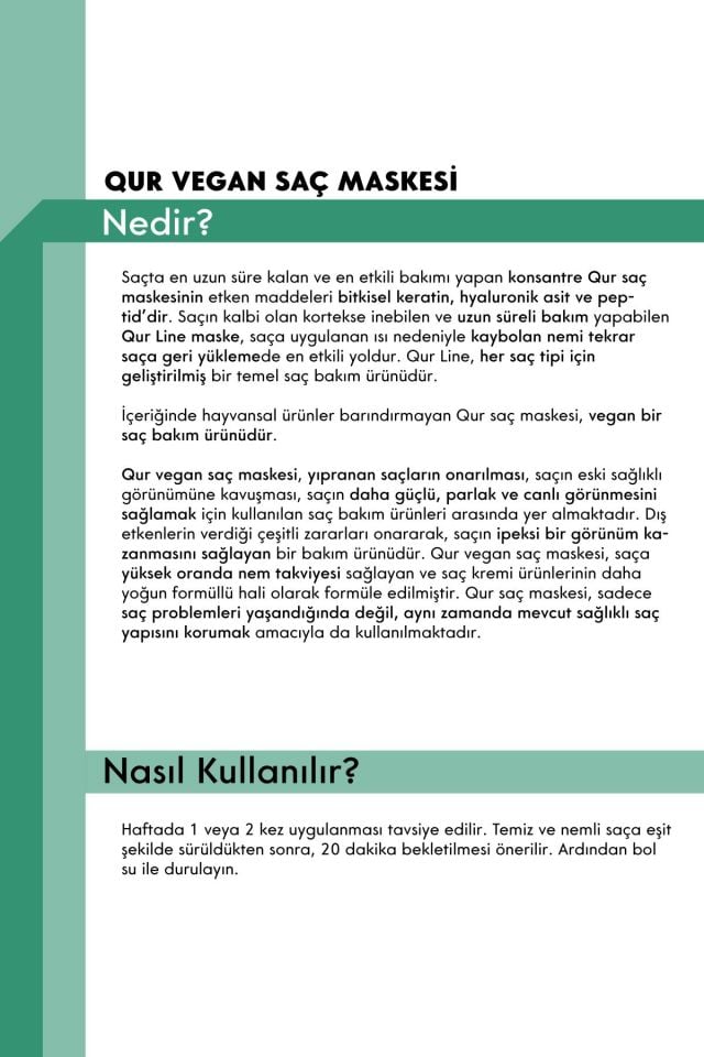 Bitkisel Düzleştirici Onarıcı Parlaklık Veren Dökülme Karşıtı Ve Uzatma Etkili Vegan Saç Maskesi