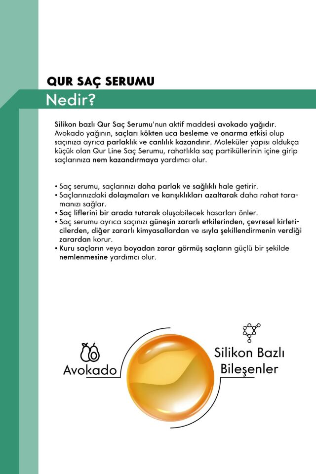 Kırılma Onarıcı Parlaklık Ve Güçlendirici Avakadolu Nemlendirici Yağ Dengeleyen Saç Serumu