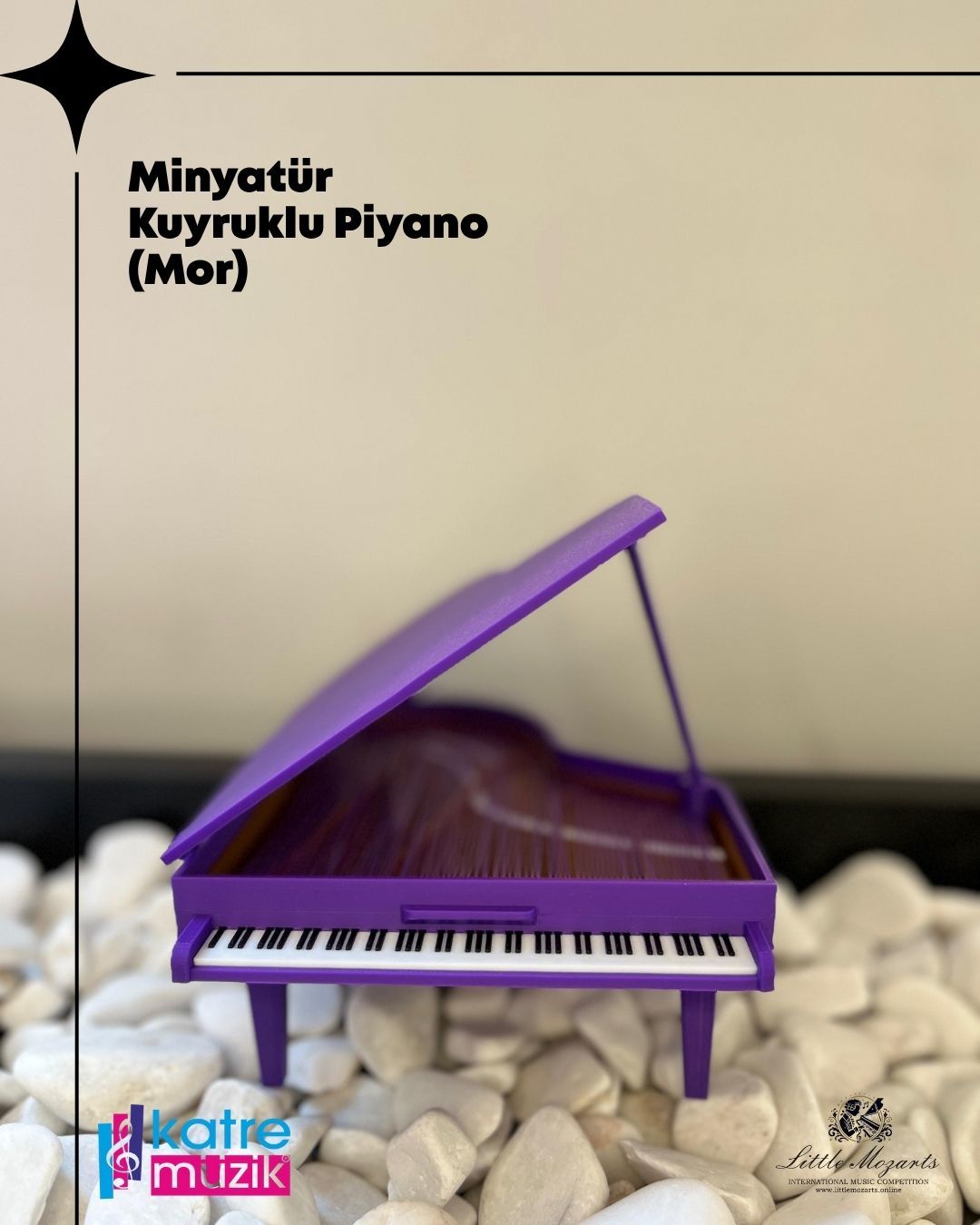 Minyatür Kuyruklu Piyano Mor
