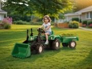 Bucket Tractor with Full Ranchero Trailer