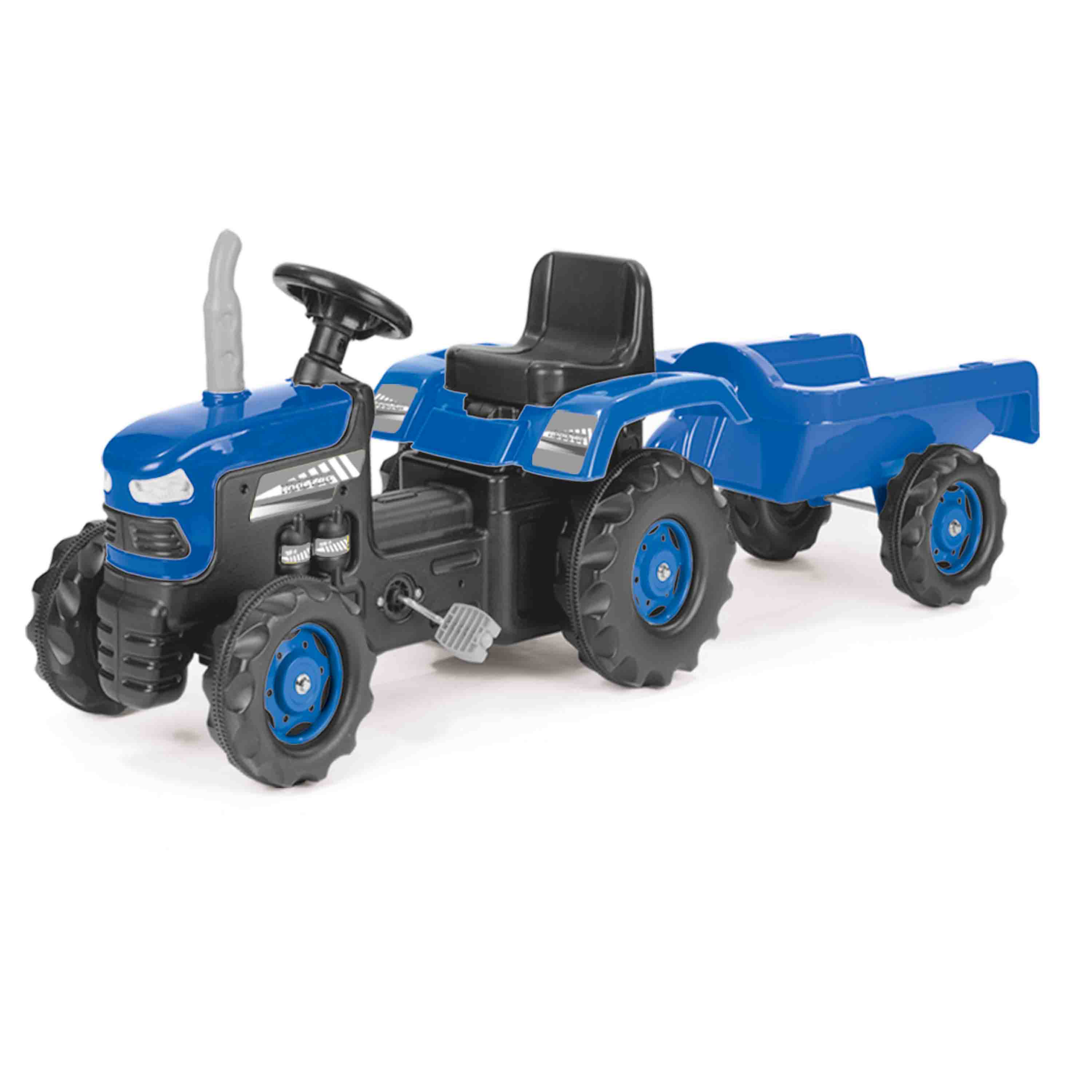 Traktor mit Vollanhängerpedal Blau
