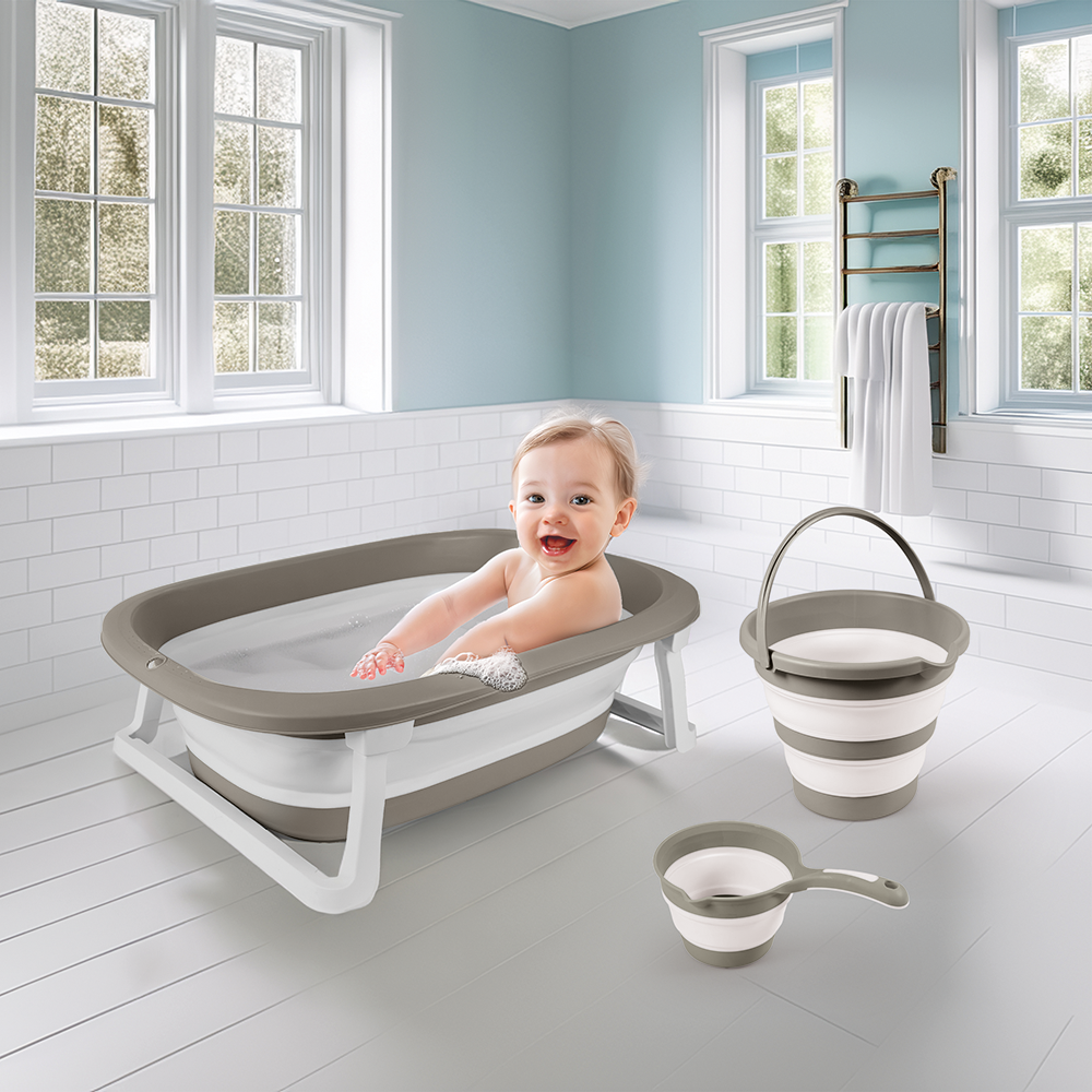 Foldable Triple Baby Bath Set - Relax Beige
