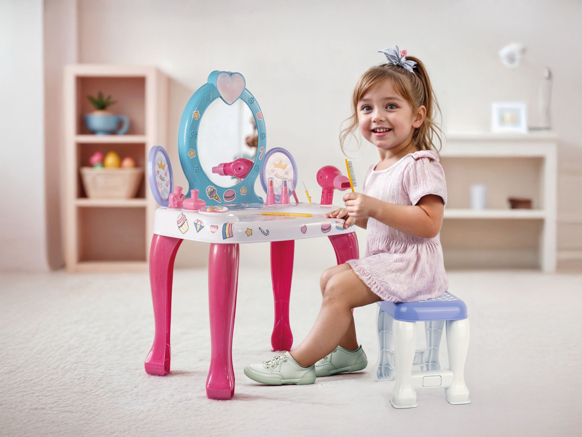  Unicorn Makeup Table and Stool Set