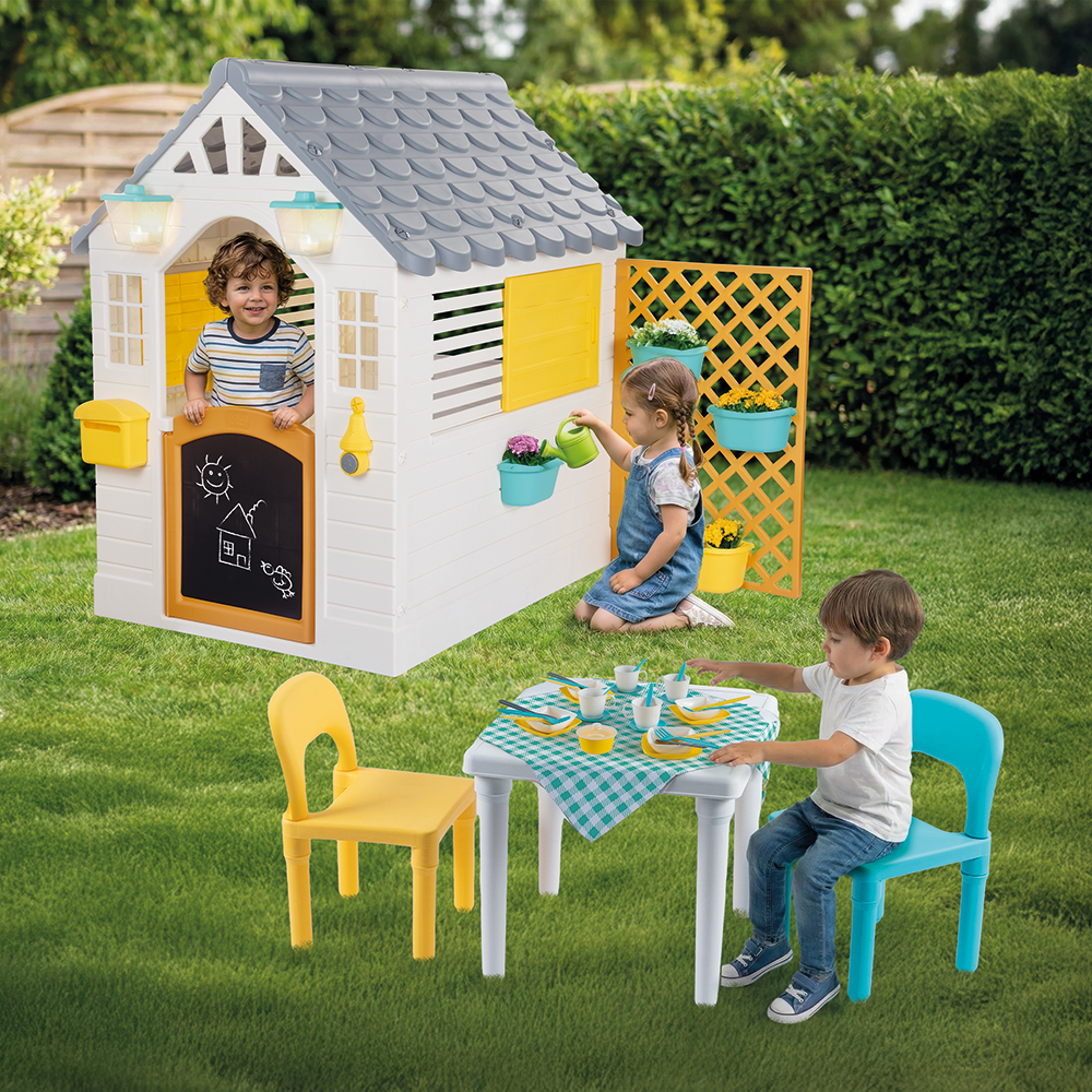 AKSESUARLI OYUN EVİ YEŞİL VE MASA SETİ