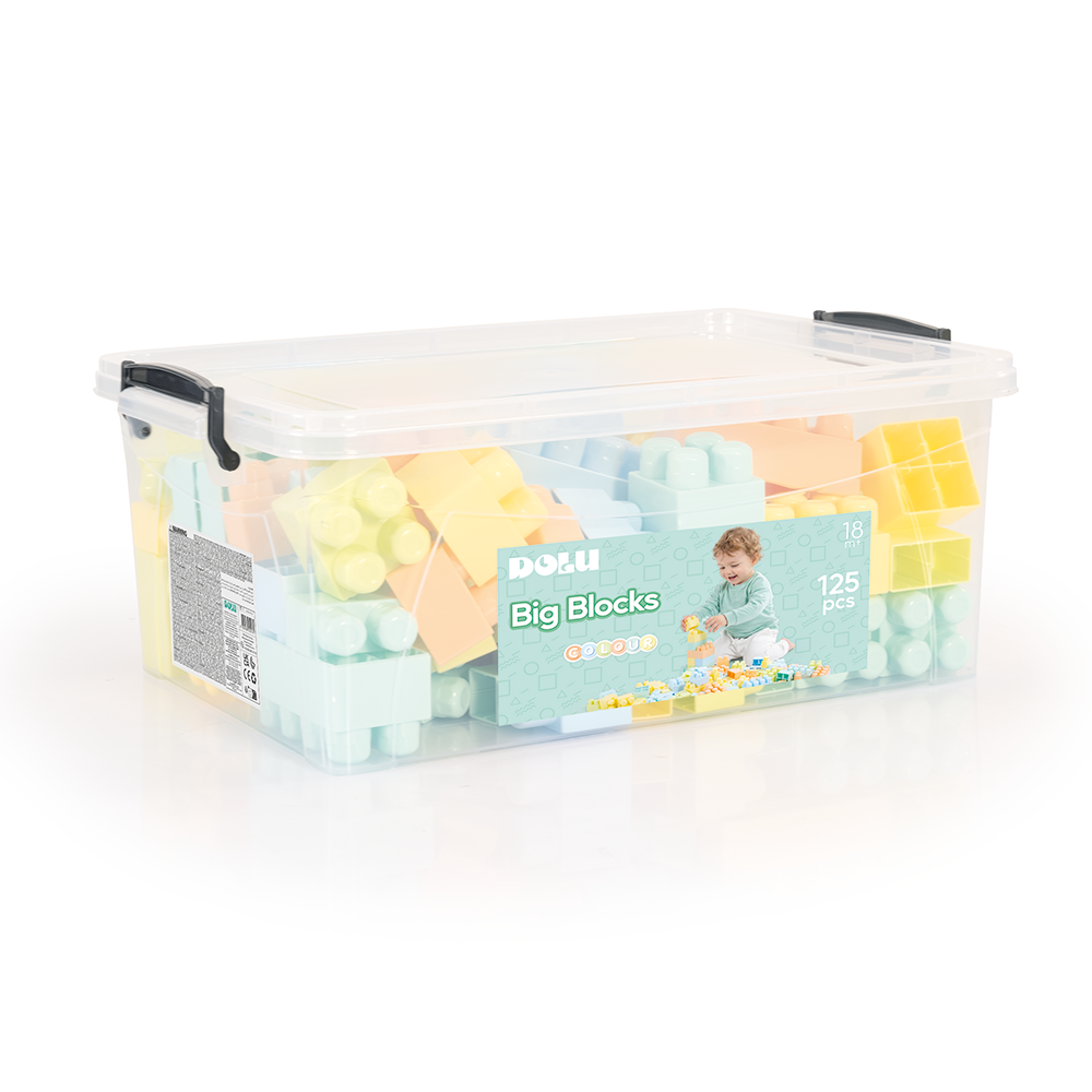 SANDIKTA BÜYÜK RENKLİ BLOKLAR 125 PARÇA