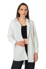 Oversize Basic %100 Pamuk Gömlek Beyaz