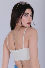 Askılı Crop Büstiyer Beyaz
