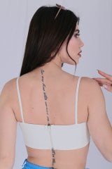 Askılı Crop Büstiyer Beyaz