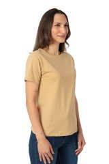 Basic T-shirt Regular Fit %100 Pamuk Bej