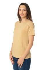 Basic T-shirt Regular Fit %100 Pamuk Bej