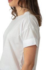 Basic Duble Kol Tshirt Regular Fit %100 Pamuk Beyaz