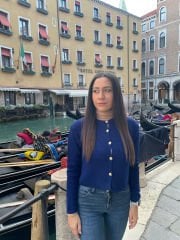 Lacivert Gold Düğmeli Triko Hırka