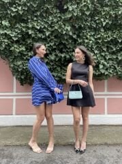 Siyah Fiyonklu Mini Elbise