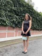 Siyah Fiyonklu Mini Elbise