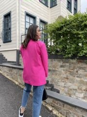 Fuşya Tek Düğmeli Blazer Ceket
