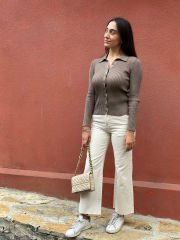 Vizon Polo Yaka Düğmeli Body