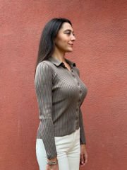 Vizon Polo Yaka Düğmeli Body