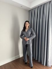 Saten Fitilli Gömlek Pantolon Takım