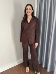 Saten Fitilli Gömlek Pantolon Takım