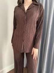 Saten Fitilli Gömlek Pantolon Takım