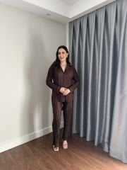 Saten Fitilli Gömlek Pantolon Takım