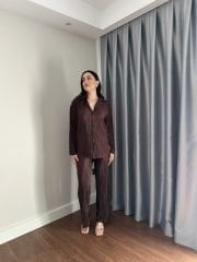 Saten Fitilli Gömlek Pantolon Takım
