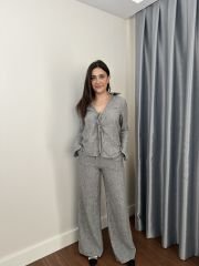Bağcıklı Bluz Pantolon Takım