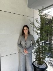 Bağcıklı Bluz Pantolon Takım