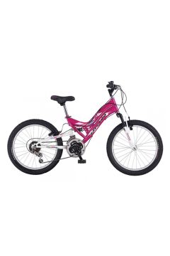 Salcano Helen 20 Jant (120-135 cm Boy) Çift Amortisörlü 18 Vites Kız Çocuk Dağ Bisikleti-Koyu Pembe Açık Pembe