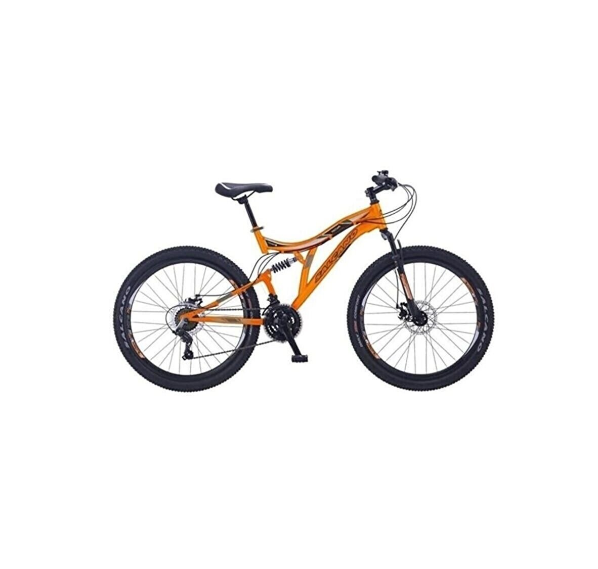 Salcano Nova 24 MD 24 Jant (140-155 cm Boy) Mekanik Disk Fren 21 Vites Çift Amortisörlü Çocuk Dağ Bisikleti-Mat Turuncu Siyah Gri