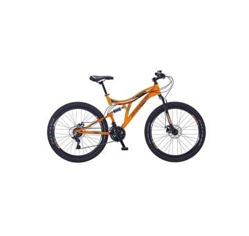 Salcano Nova 24 MD 24 Jant (140-155 cm Boy) Mekanik Disk Fren 21 Vites Çift Amortisörlü Çocuk Dağ Bisikleti-Mat Turuncu Siyah Gri