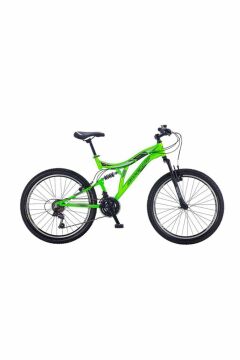 Salcano Nova 24 V 24 Jant (140-155 cm Boy) Pabuç Fren 21 Vites Çift Amortisörlü Çocuk Dağ Bisikleti-Mat Yeşil Siyah Gri