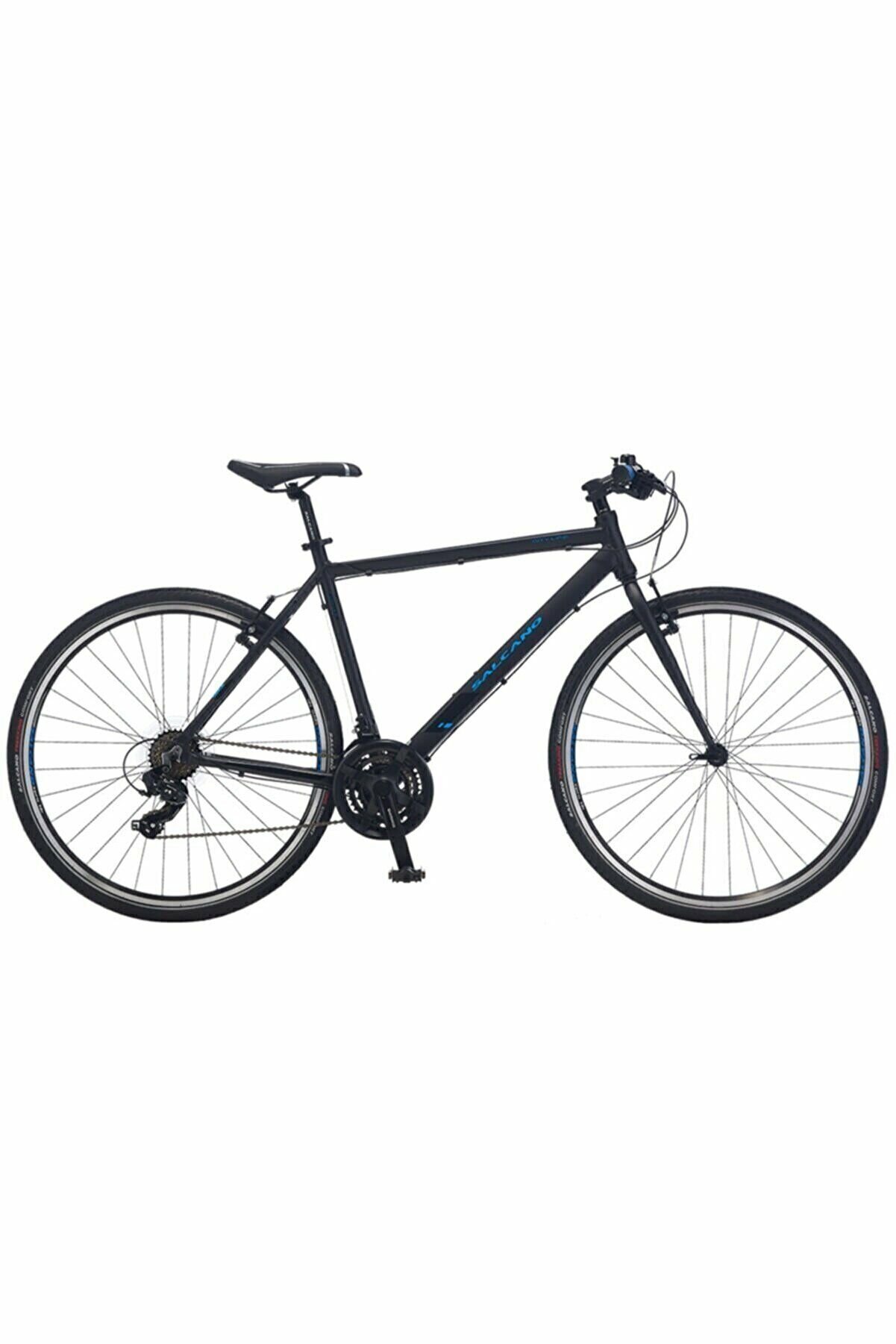 Salcano City Life 21S V 28 Jant (170-185 cm Boy) Pabuç Fren 21 Vites Şehir Gezi Bisikleti-Mat Siyah Mavi