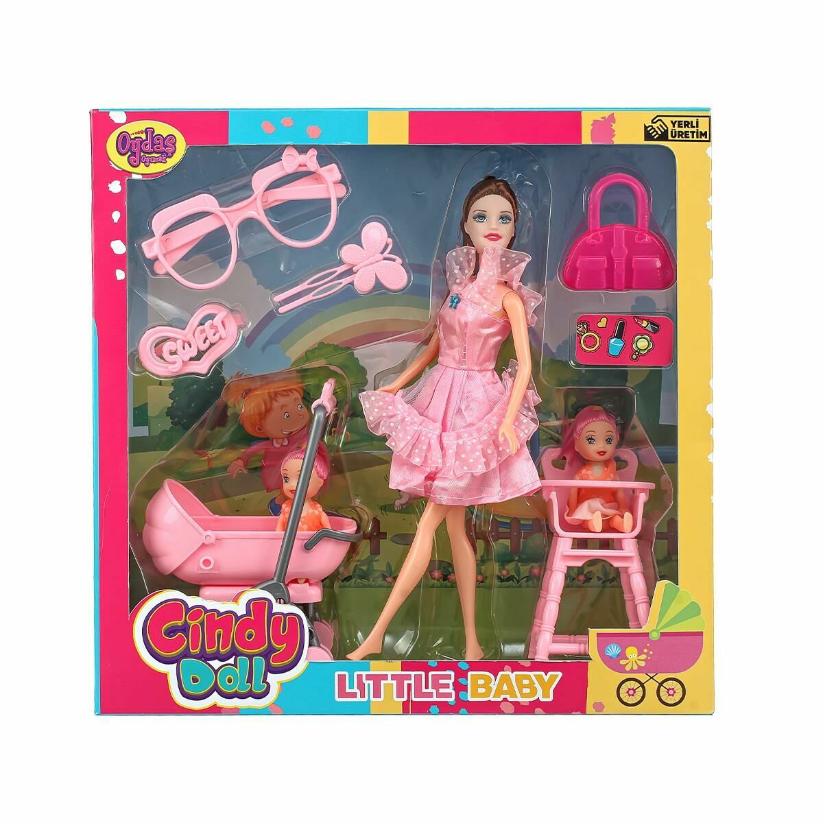 Oydaş OYD-02456 Cindy Doll Pusetli Mama Sandalyeli Bebek